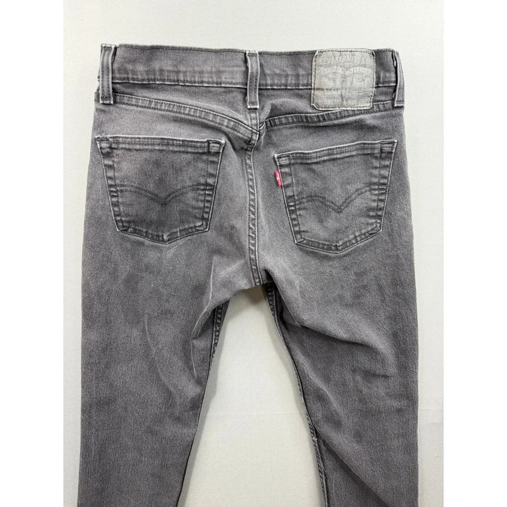 Levi's Denim Jeans Youth Gray Slim Fit 5-Pocket‎ Charcoal Wash 27x26